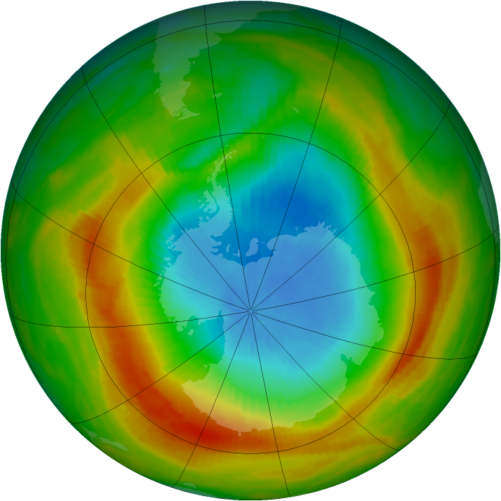 Antarctic ozone map for 08 November 1981